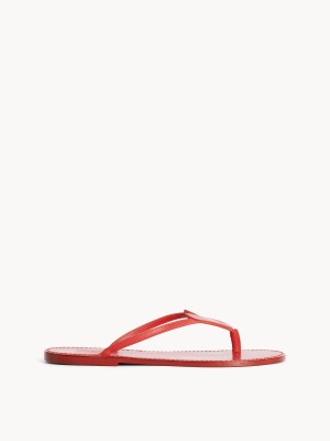 Buty By Malene Birger Ladina Leather Sandals Czerwone | PL_BB21953