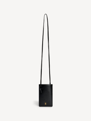 Inne Akcesoria By Malene Birger Aya Leather Phone Pouch Czarne | PL_BB47961