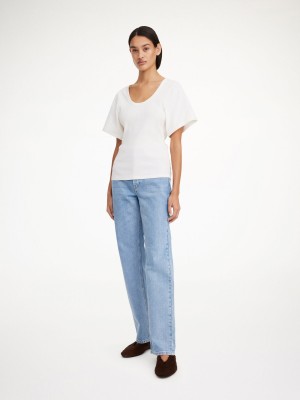Najfatalniejszy By Malene Birger Lunai T-shirt Białe | PL_BB58865