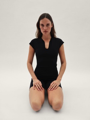 Odzież sportowa By Malene Birger Venazia Athletic Top Czarne | PL_BB80082