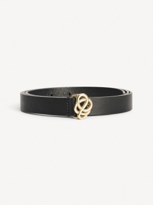 Paski By Malene Birger Ouma Leather Czarne | PL_BB46050
