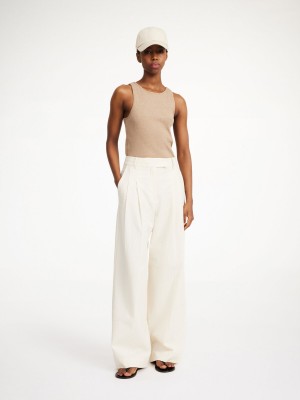 Portki By Malene Birger Cymbaria High-waisted Białe | PL_BB26148
