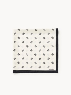 Szaliki By Malene Birger Monnas Silk Białe | PL_BB42666