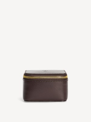 Torby kosmetyczne By Malene Birger Aya Bijoux Jewellery Bag Ciemny Brązowe | PL_BB31662