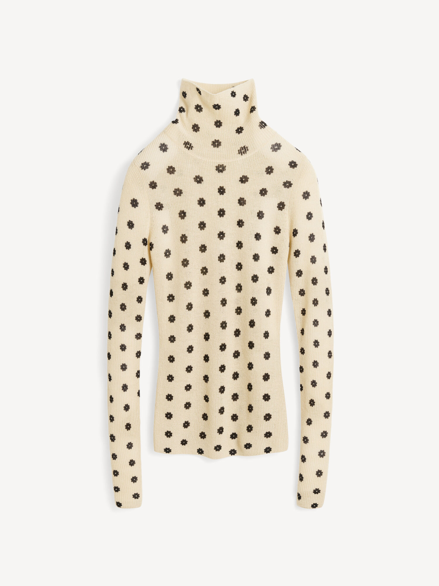 Dzianina By Malene Birger Fioria Turtleneck Wool Sweater Kwiaty | PL_BB38107